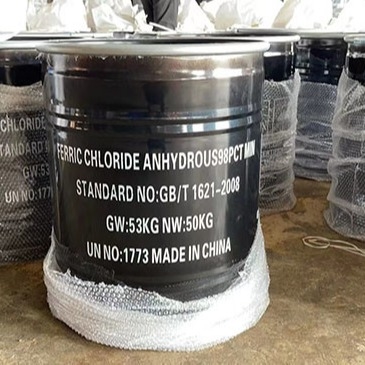98% Pure  Black Crown Crystallized Ferric Chloride 50kg per drums for water treatment