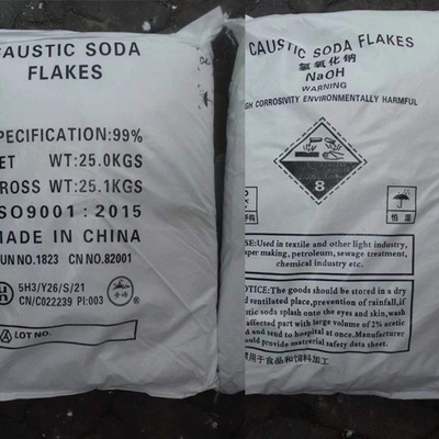 2.13g/cm3 Caustic Soda Sodium Hydroxide Flakes For Papermaking 25kg / Bag
