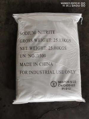 NaNO2 Sodium Nitrite 27 MT / 20 GP 25 KG/ BAG Used for Dyeing Assistant