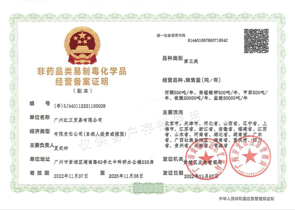 China Guangzhou Hongzheng Trade Co., Ltd. Certification